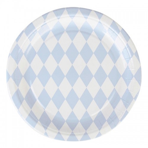 Pratos Losangos Azul Claro